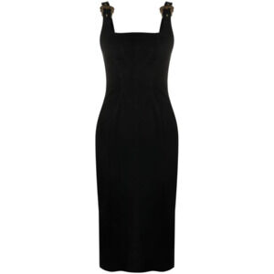 Versace Jeans Couture buckle-strap midi dress in Black